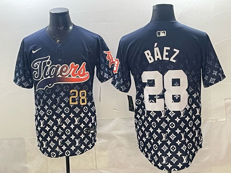 Men 2026 Detroit Tigers #28 Baez Blue Game Nike MLB Jersey 02